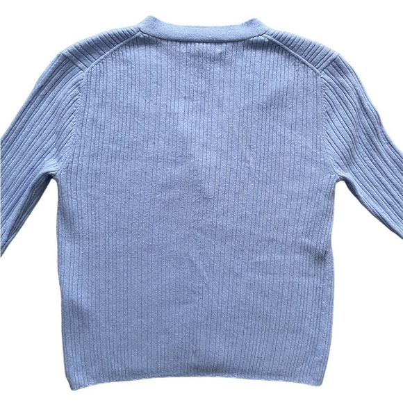 BANANA Republic Blue Ribbed Crop Button Up Cardigan Size S - Picture 3 of 11